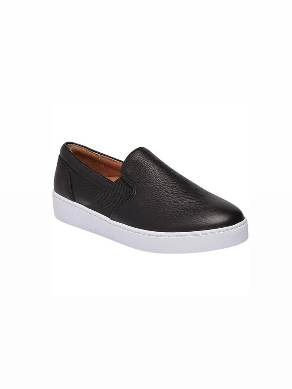 Vionic Demetra Black Leather Slip On Sneakers Womens 8.5 Chunky Platform Shoes